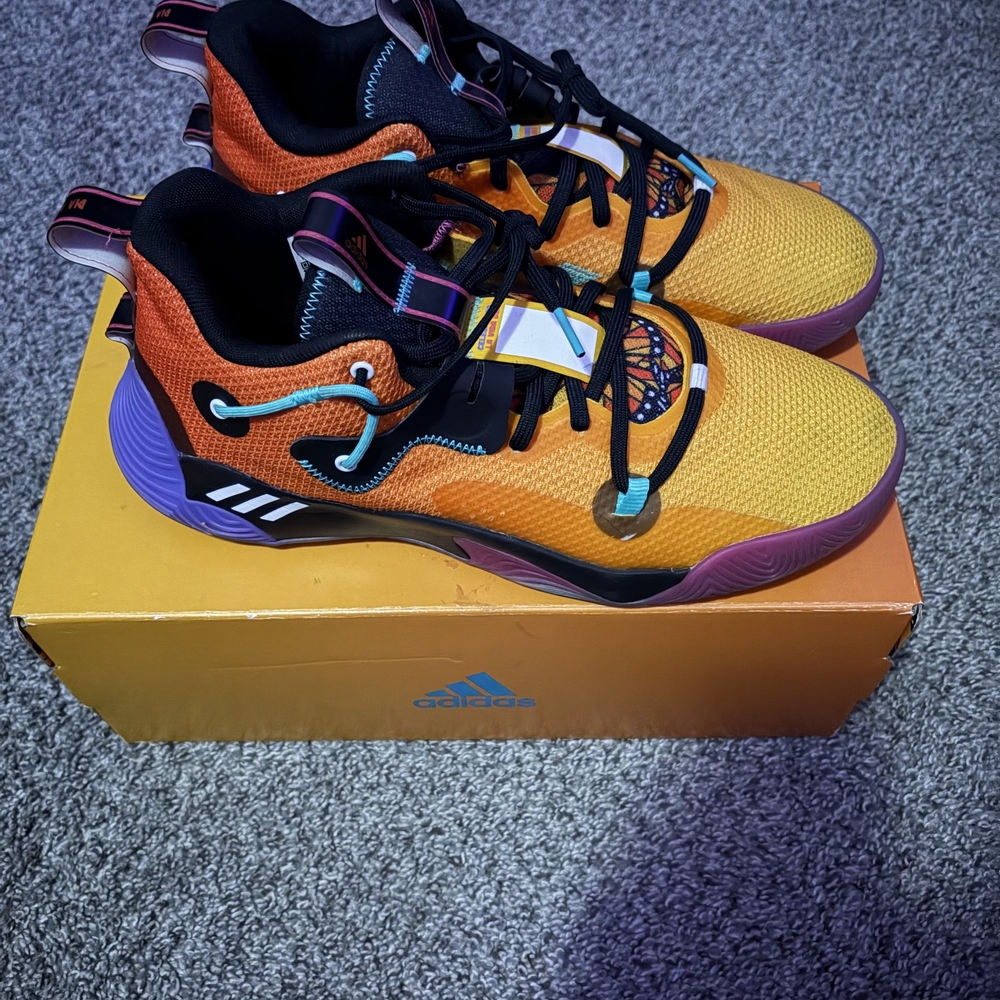 Adidas Kids Orange and Purple Sneakers